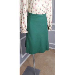 Green Vintage Wool Skirt,Retro Pencil Skirt, Wool